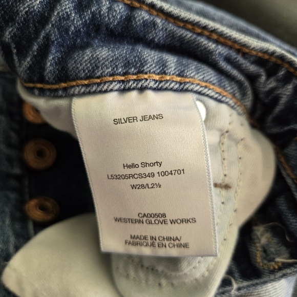 Silver Jeans Co Hello Shorty Shorts Denim Button Fly Boyfriend Distressed 28" - Picture 7 of 13